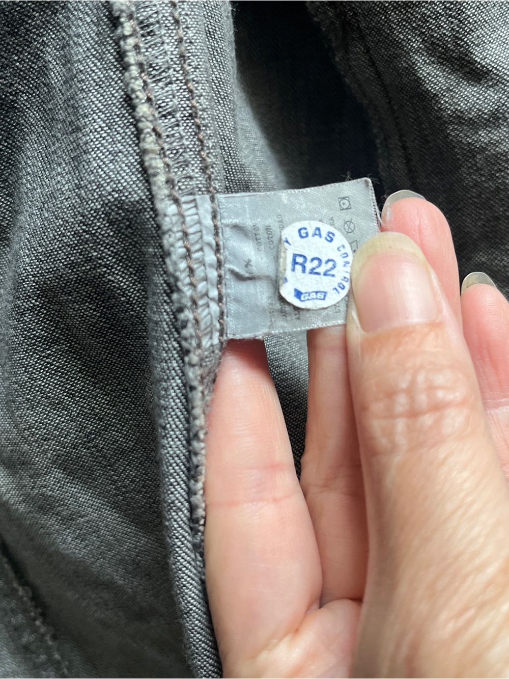 Vintage GAS Women's Long Gray Denim Zipper Jacket Coat S - Picture 11 of 13